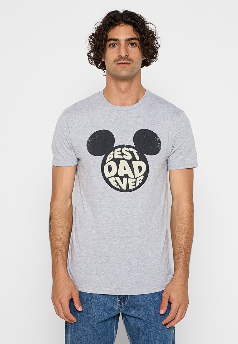 

Футболка с принтом MICKEY MOUSE BEST DAD EVER Disney, светло-серый