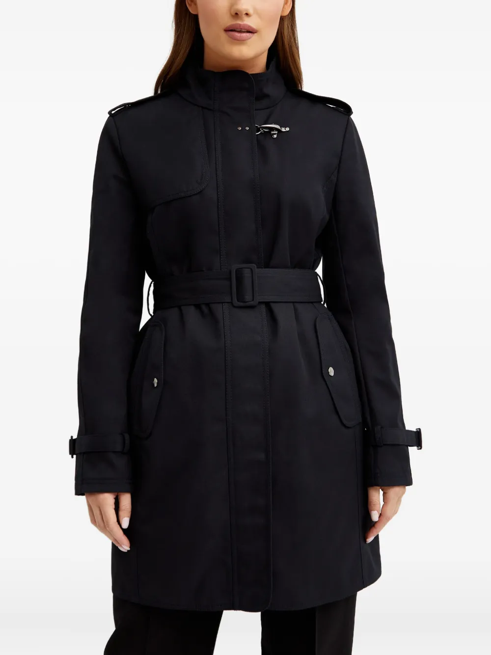 

Пальто с поясом Fay, черный