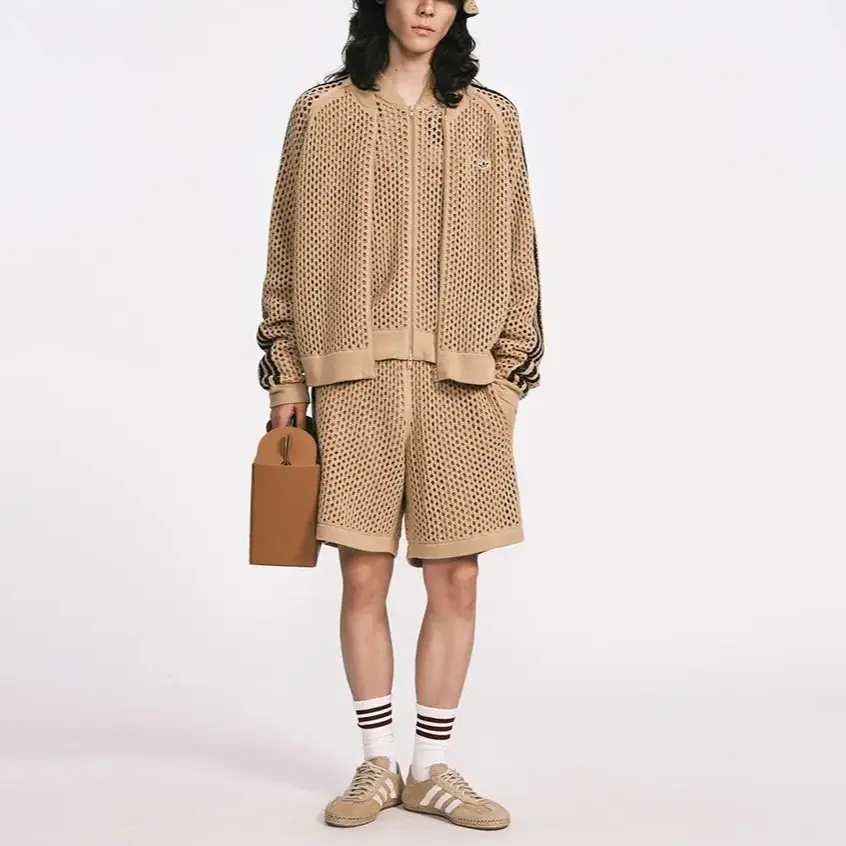 Adidas X Edison Chen вязаный крючком спортивный топ Adidas Originals, коричневый — фото 2