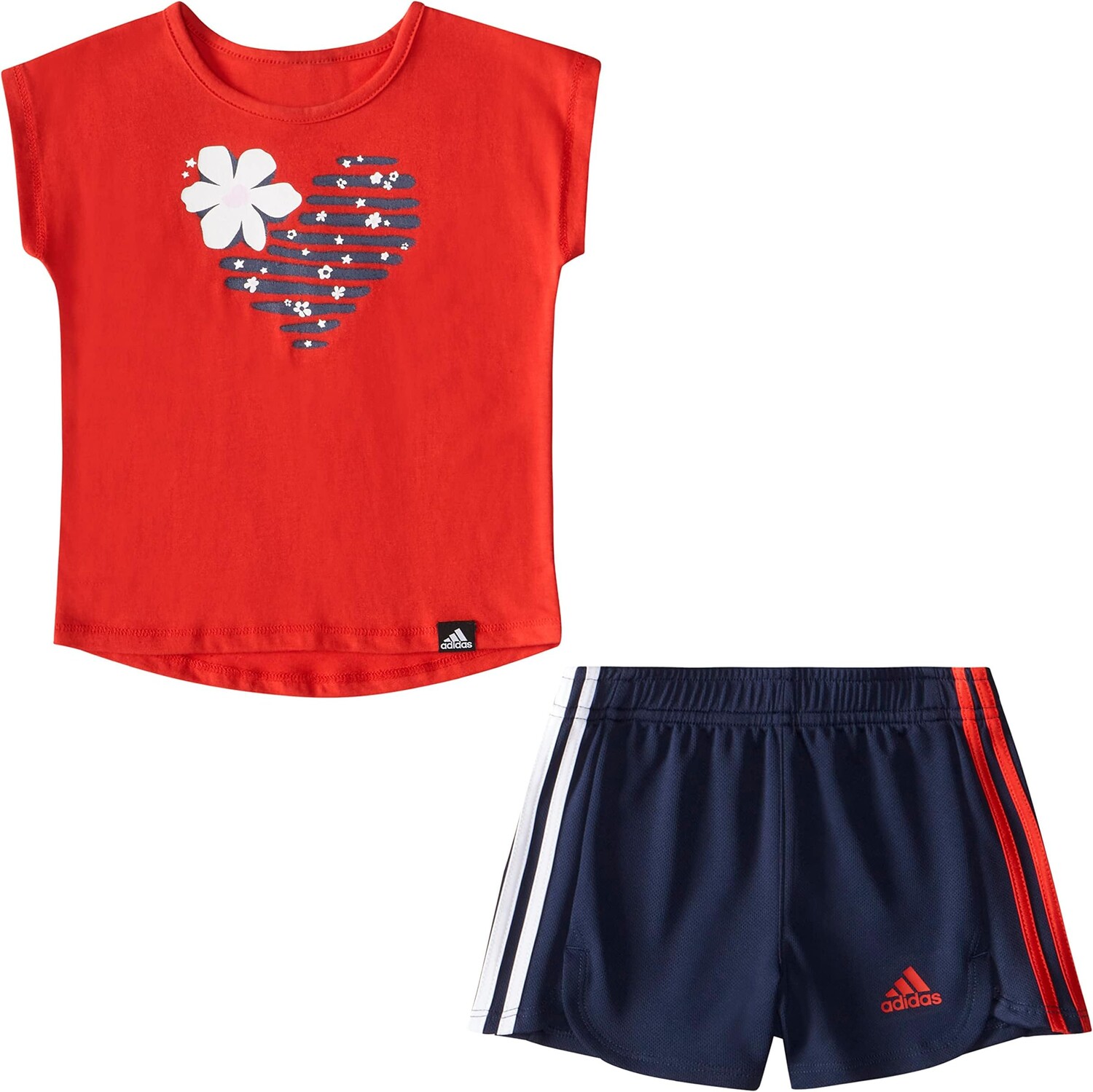 

Детский набор Adidas Graphic Tee & Mesh Shorts Set, цвет Bright Red