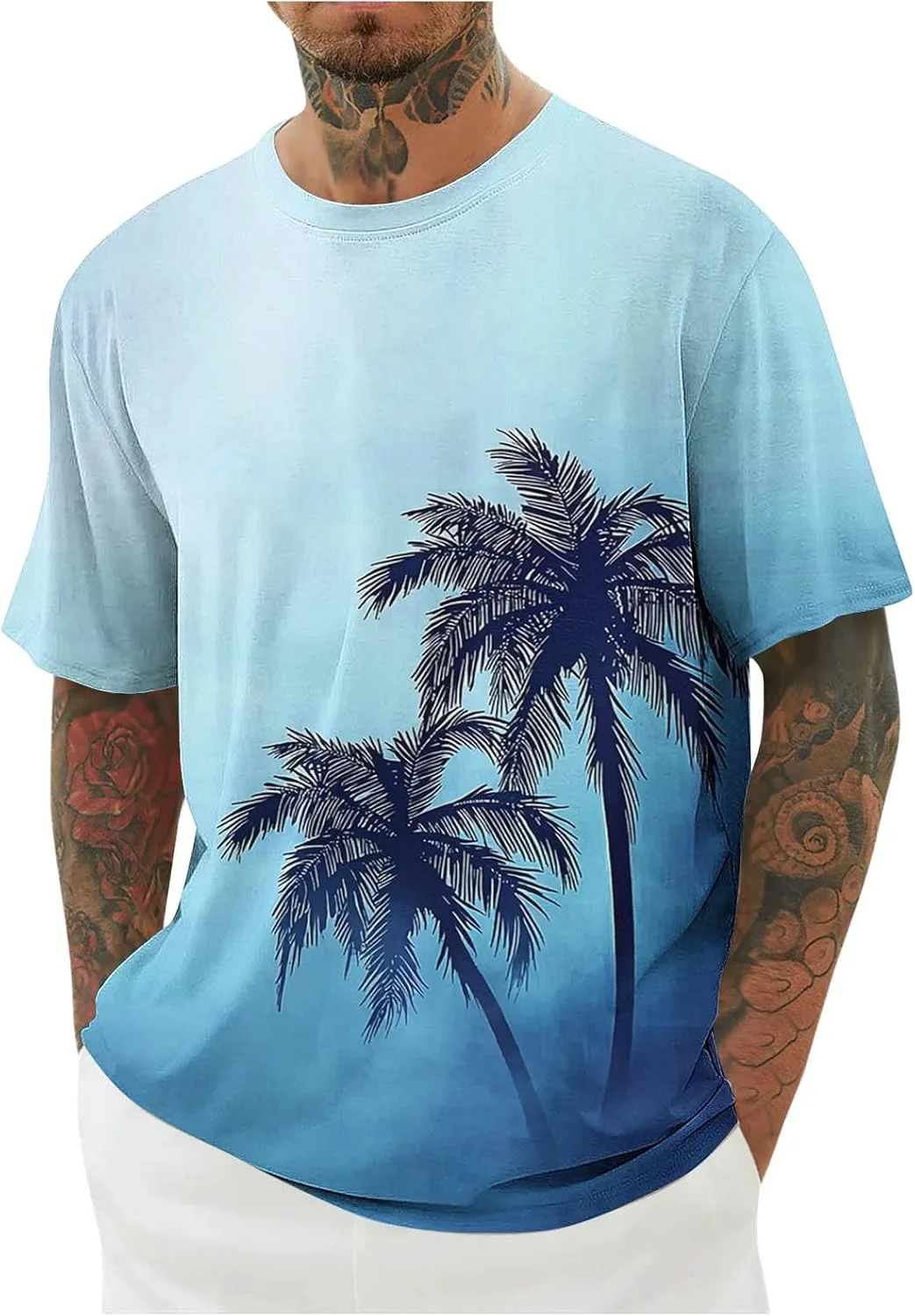 

Мужская футболка с коротким рукавом Hawaiian Gradient Graphic Sdeycui