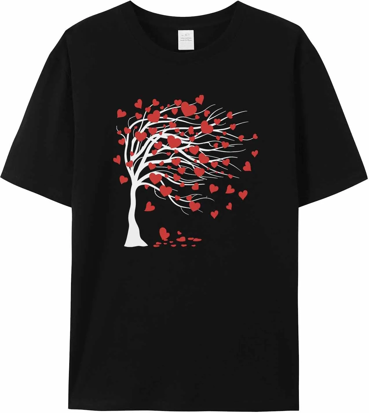 

Мужская футболка с красным сердцем и деревом jdudh