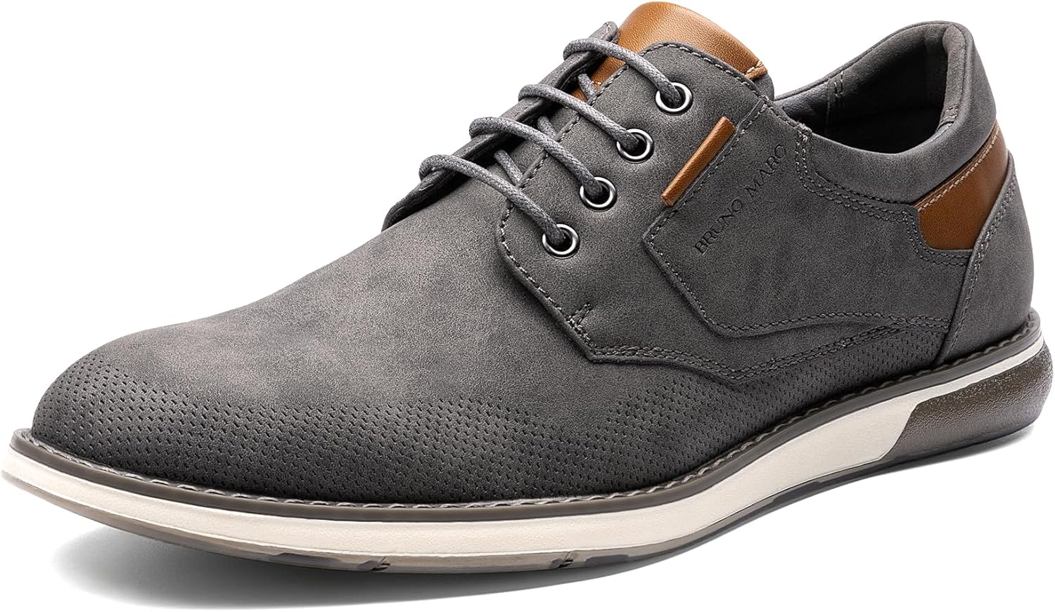 

Мужские повседневные туфли-оксфорды Bruno Marc, деловые и формальные кроссовки-дерби, Grey-waxy