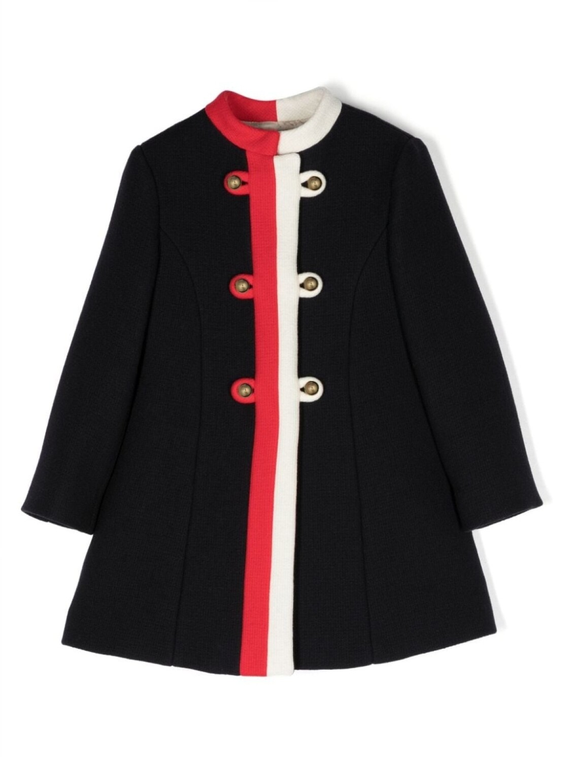 

Gucci Kids дафлкот с отделкой в полоску, синий
