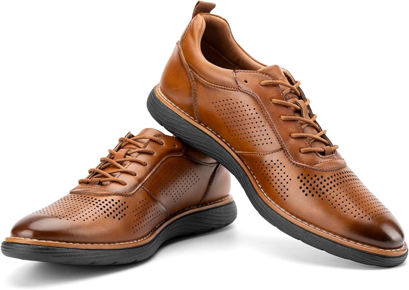 

Мужские оксфорды JITAI, классические туфли с шнуровкой и крыловидной перфорацией, легкие модные мужские туфли, коричневый