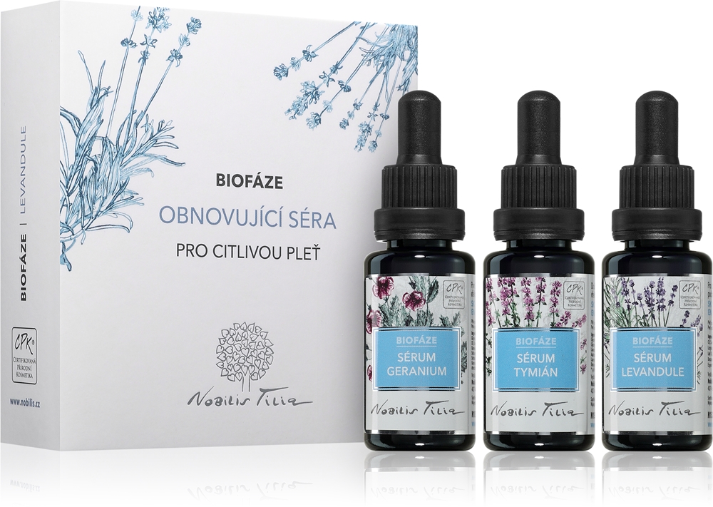 

Подарочный набор Biophase Renewing Serum Lavender для чувствительной кожи Nobilis Tilia, 3× 20 мл