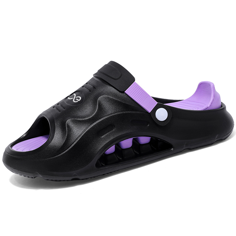 

LINGPAO Пляжные сандалии мужские черно-фиолетовые, цвет Black Purple