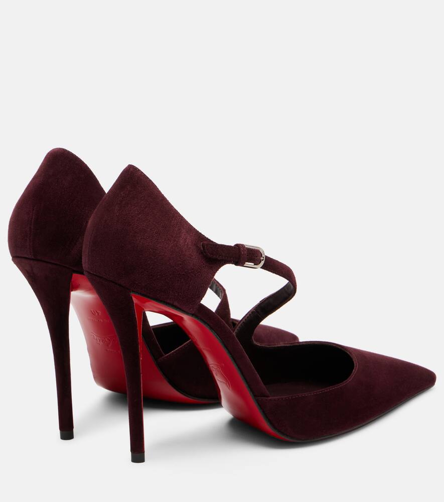 Туфли-лодочки Miss Ziggyta 100 из замши Christian Louboutin, Amara/Lin Amara — фото 2