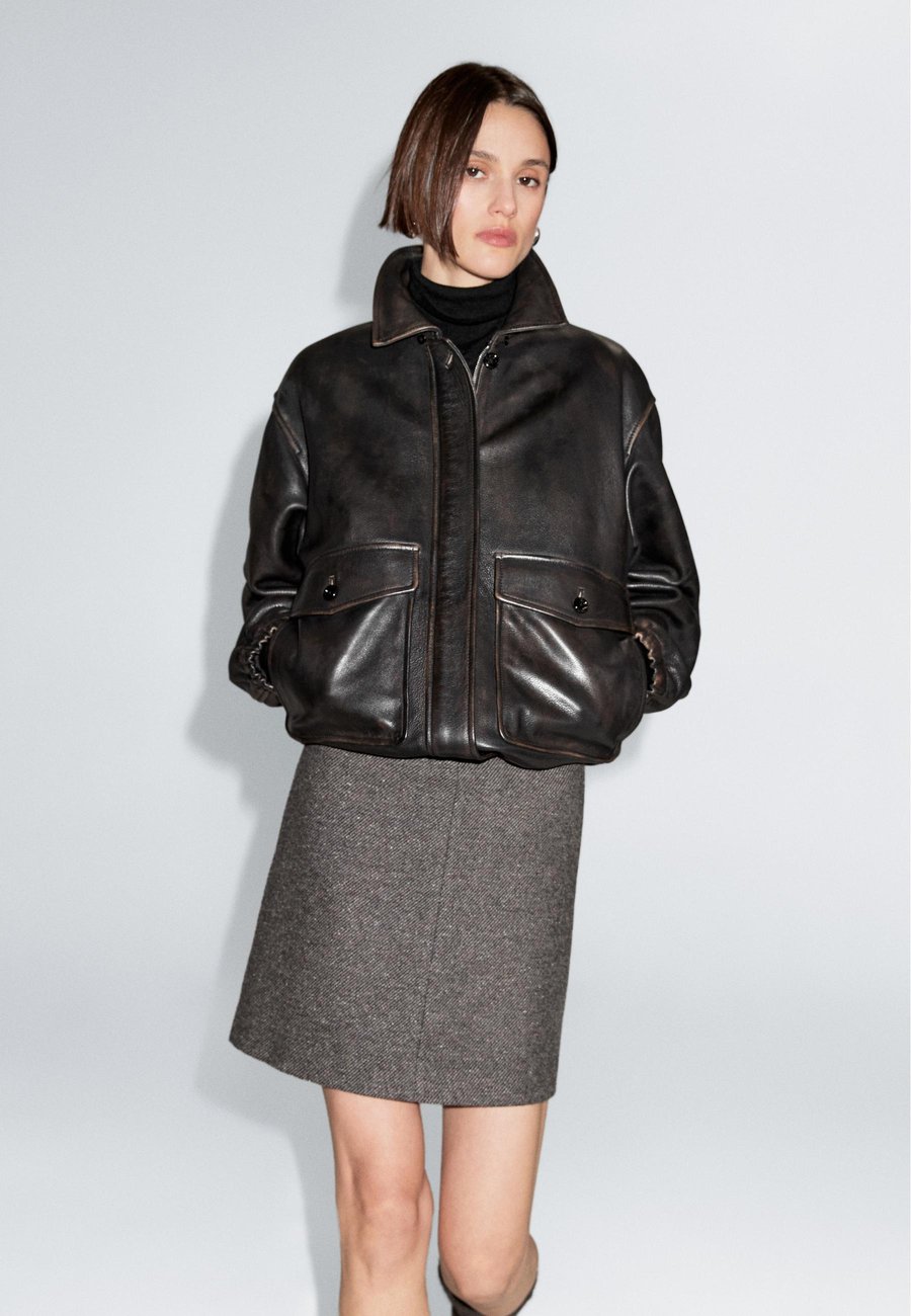 

Юбка Massimo Dutti A-line skirt, Dark Grey