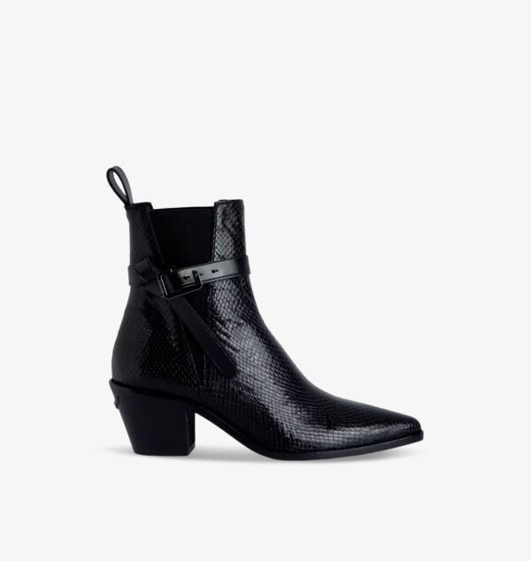 Ботильоны Tyler из кожи с эффектом питона на каблуке Zadig&Voltaire, цвет noir