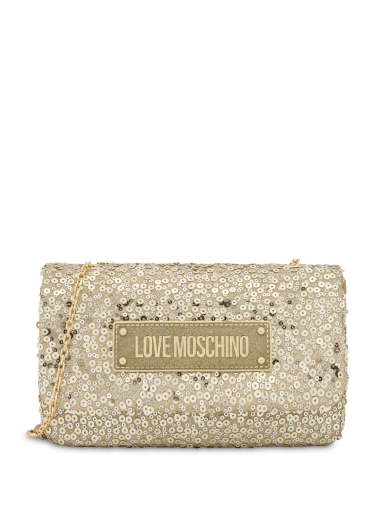 

Love Moschino сумка через плечо с пайетками, золотистый