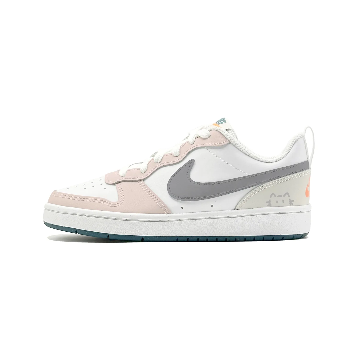 Court Borough 2 Cherry Blossom Jelly Leather низкие скейтерские кроссовки для детей и подростков Nike, розовый