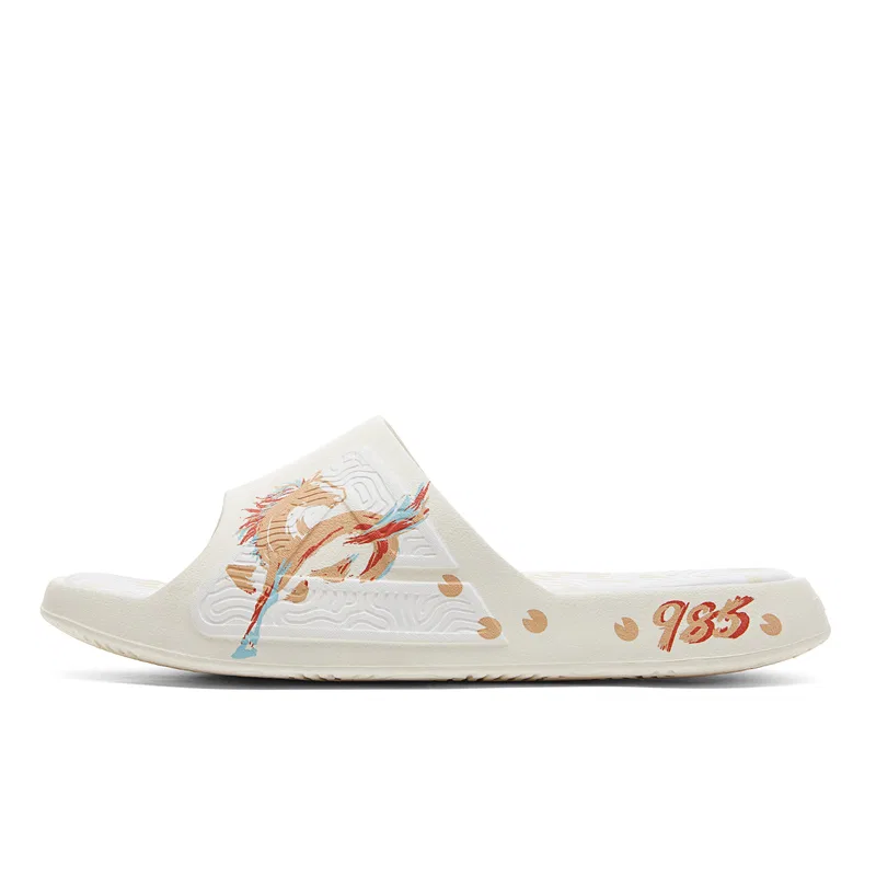 Сандалии-слайды амортизирующие PEAK Canvas White Brown