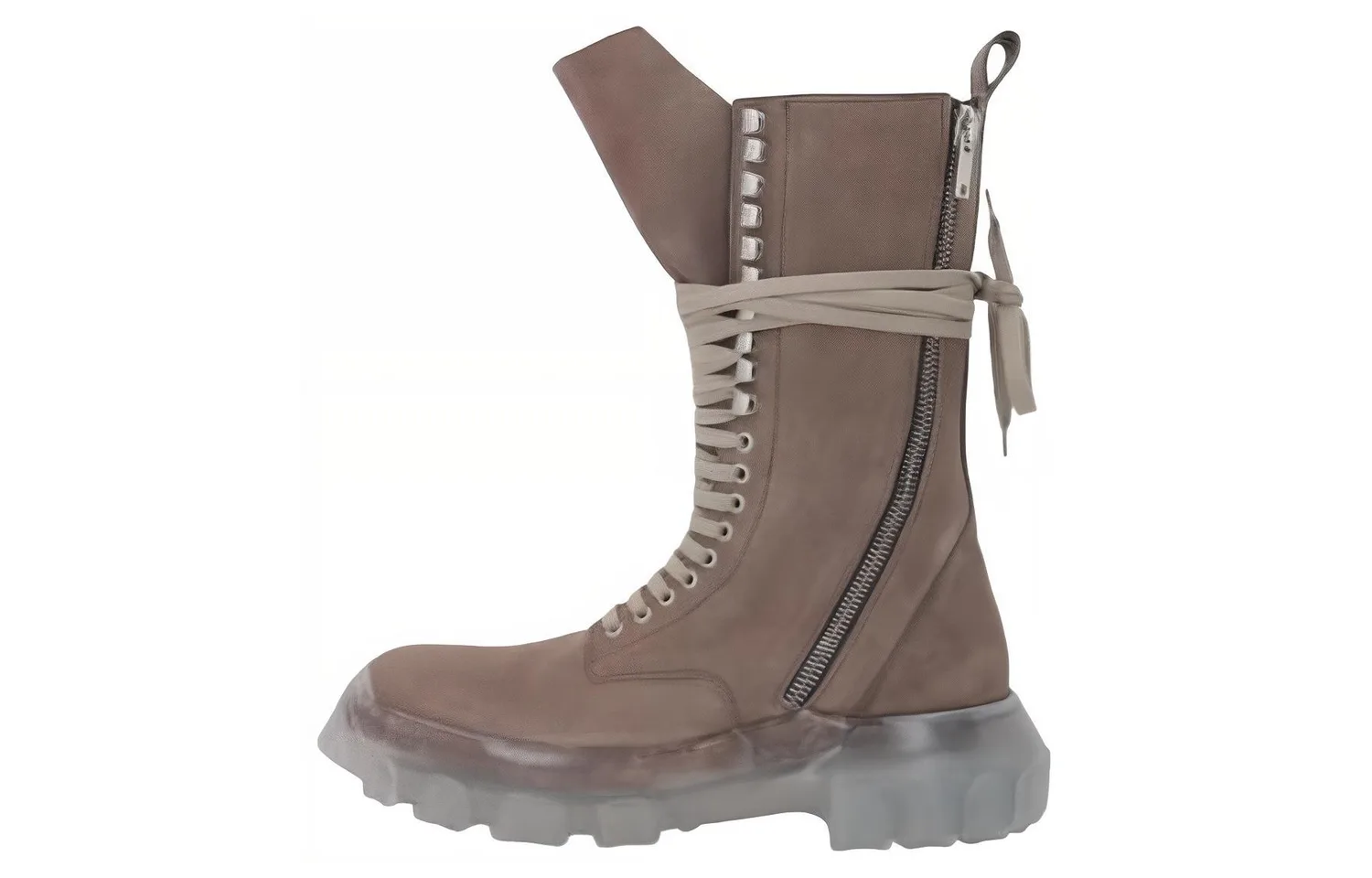 Шнурованные замшевые ботинки RICK OWENS, Umber