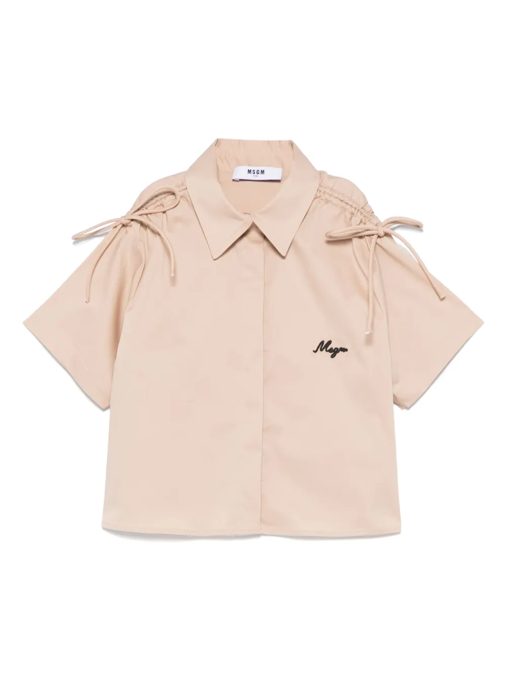 

Рубашка с вышитым логотипом MSGM Kids, нейтральный