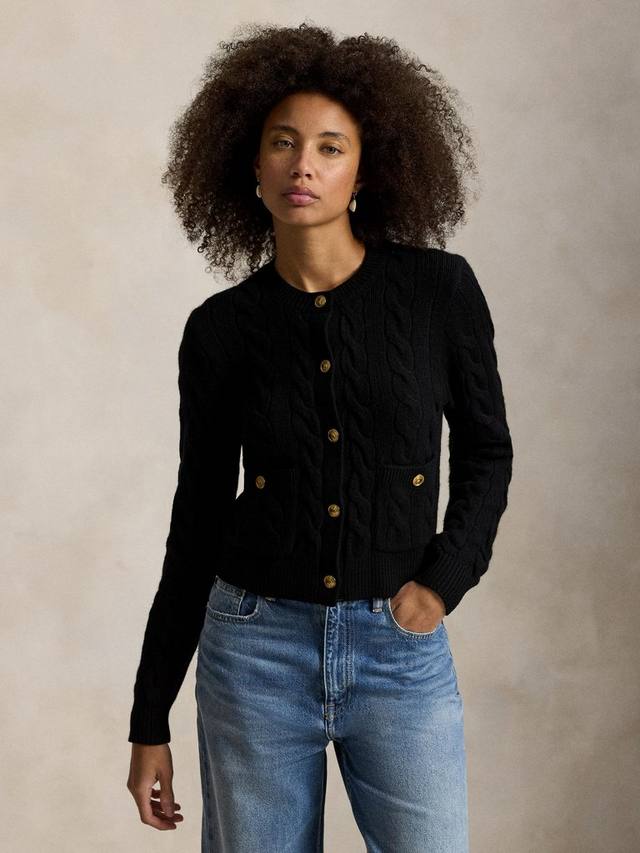 

Кардиган из шерсти кабельной вязки Polo Ralph Lauren, Black