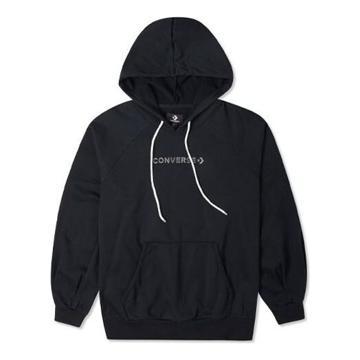 

Свитер logo embroidered loose knit hoodie black Converse, черный