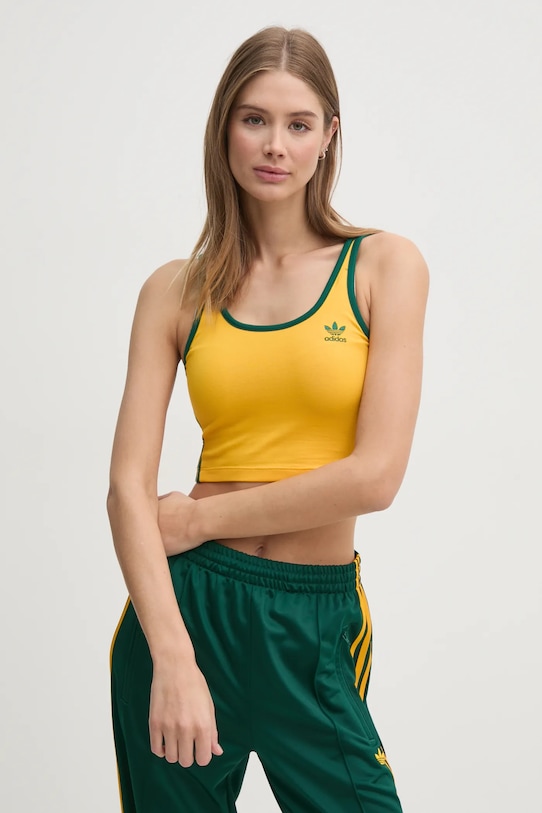 Топ 3S бра-топ Adidas Originals, желтый — фото 4