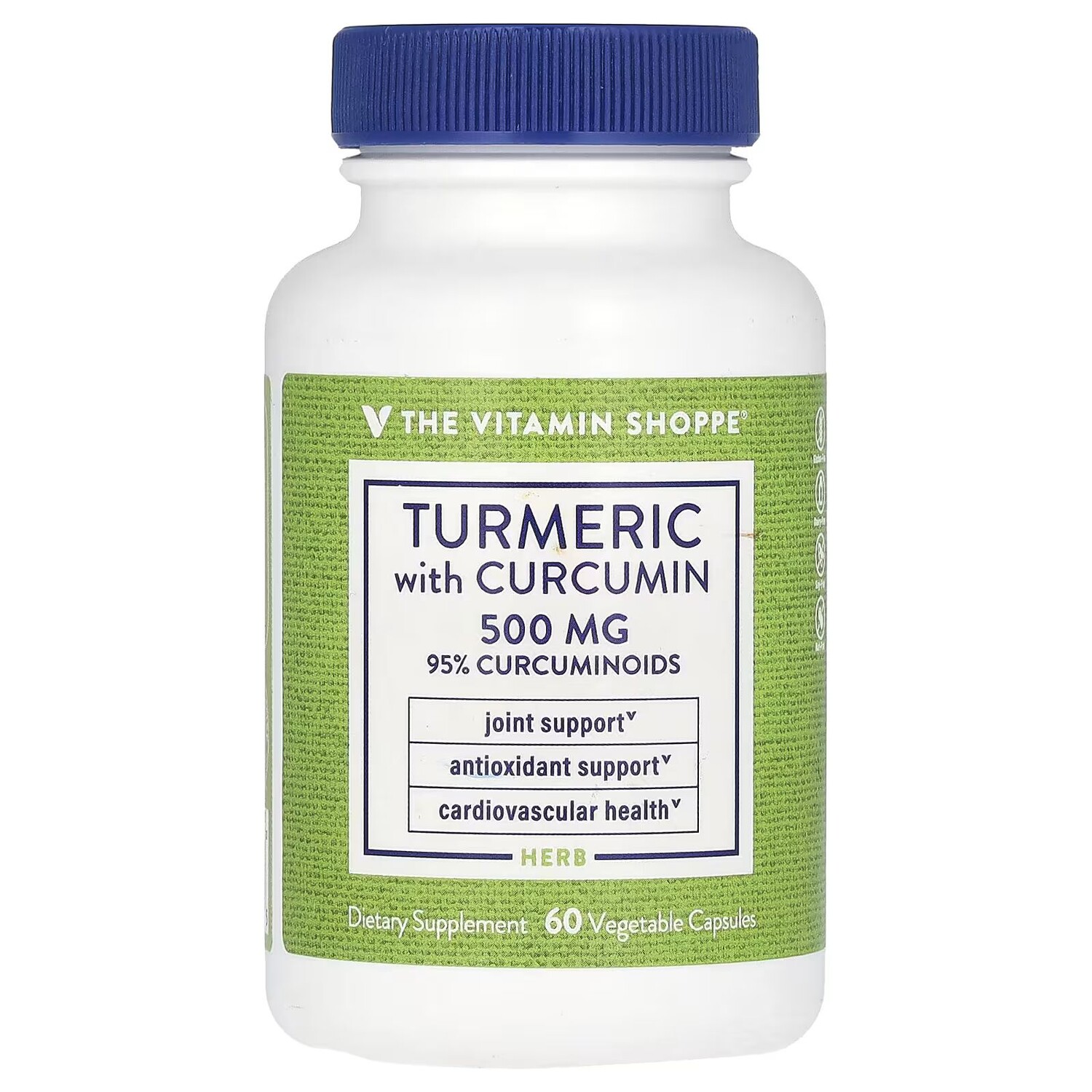 

Куркума с куркумином, 500 мг, 60 растительных капсул The Vitamin Shoppe