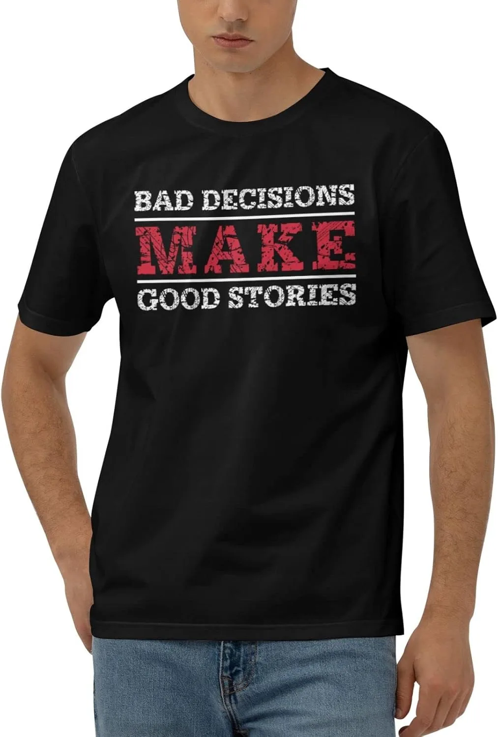 

Футболка Funny Mens Shirts Bad Decisions Make Good Stories PLOWS