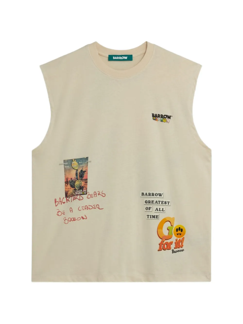 

Топ с круглым вырезом и принтом Barrow, бежевый
