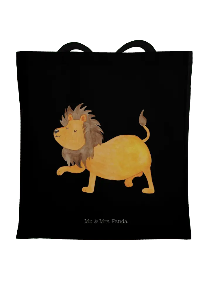 

Сумка для переноски Mr & Mrs Panda Sternzeichen Löwe ohne Spruch, черный