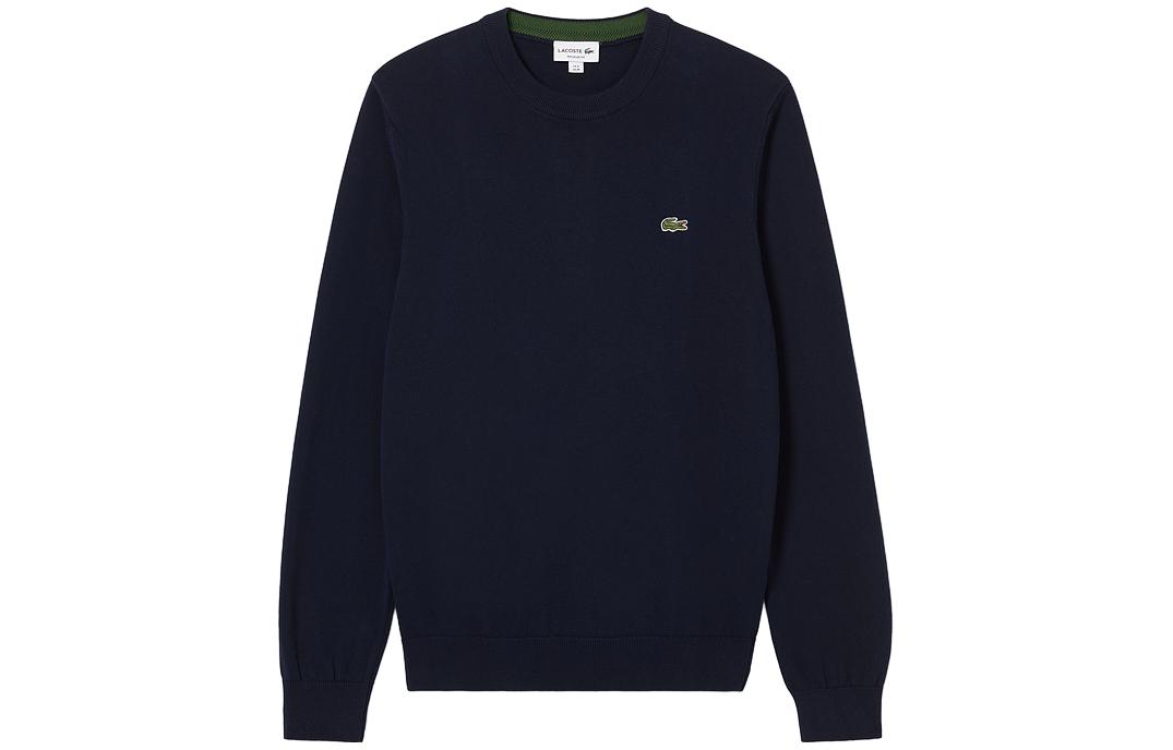 

Вязаный джемпер с круглым вырезом и нашивкой-логотипом LACOSTE, 166/Dark Blue