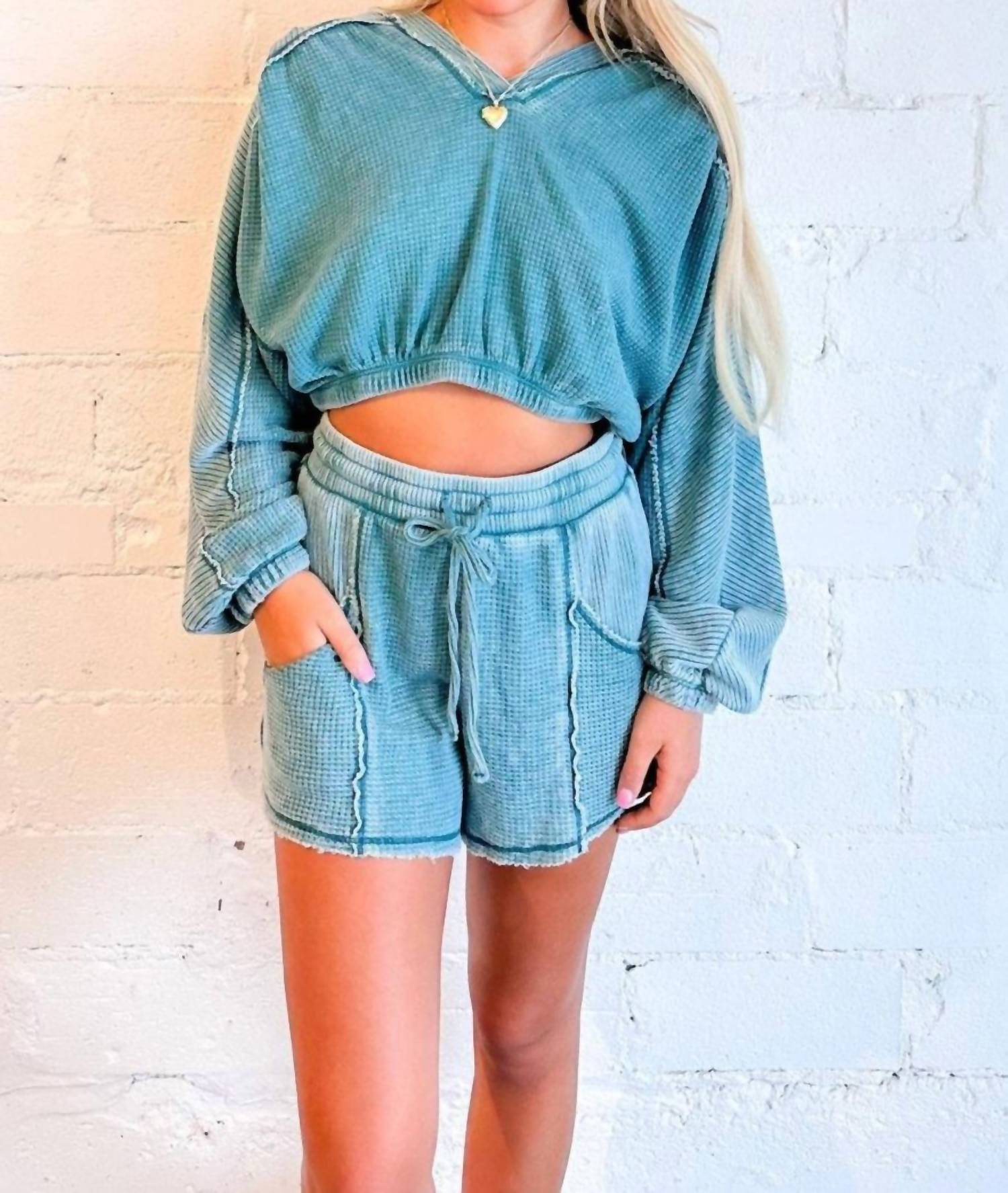 

Dante Seamed Burnout Термотолстовка с капюшоном в цвете Teal PROJECT SOCIAL T