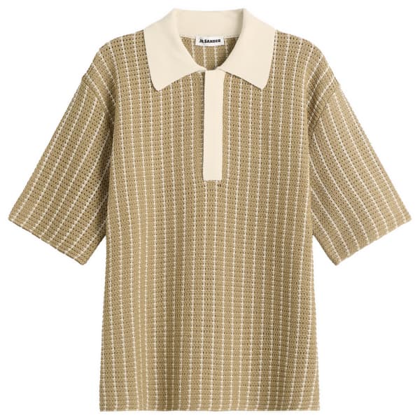 

Хлопковая двухцветная поло с сетчатой строчкой Jil Sander, Deer