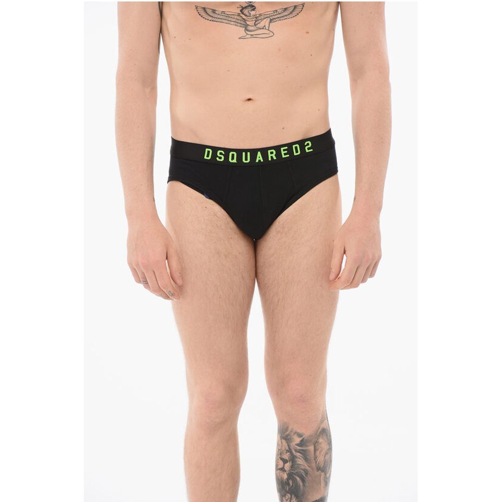 

Хлопковые трусы с логотипом на поясе Dsquared2, черный