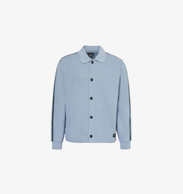 

Кардиган из хлопковой смеси с воротником-поло и полосками Ps By Paul Smith, синий