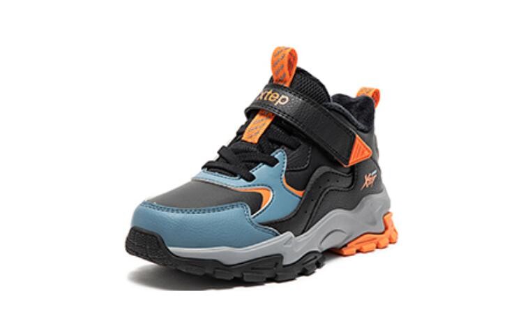 Кроссовки XTEP Kids Lifestyle Shoes PS Low-top Black/dark Blue/light Reddish Orange, черный/темно-синий/светло-красный/оранжевый — фото 2