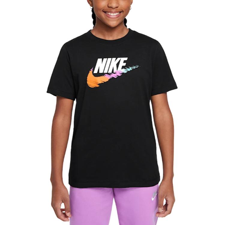 

Nike Спортивная футболка черная для подростков, Черный, Nike Спортивная футболка черная для подростков