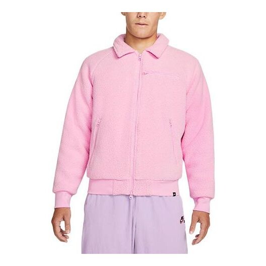 

Куртка Nike SB Sherpa Casual Zipper Design lapel Skateboard Jacket Pink, розовый