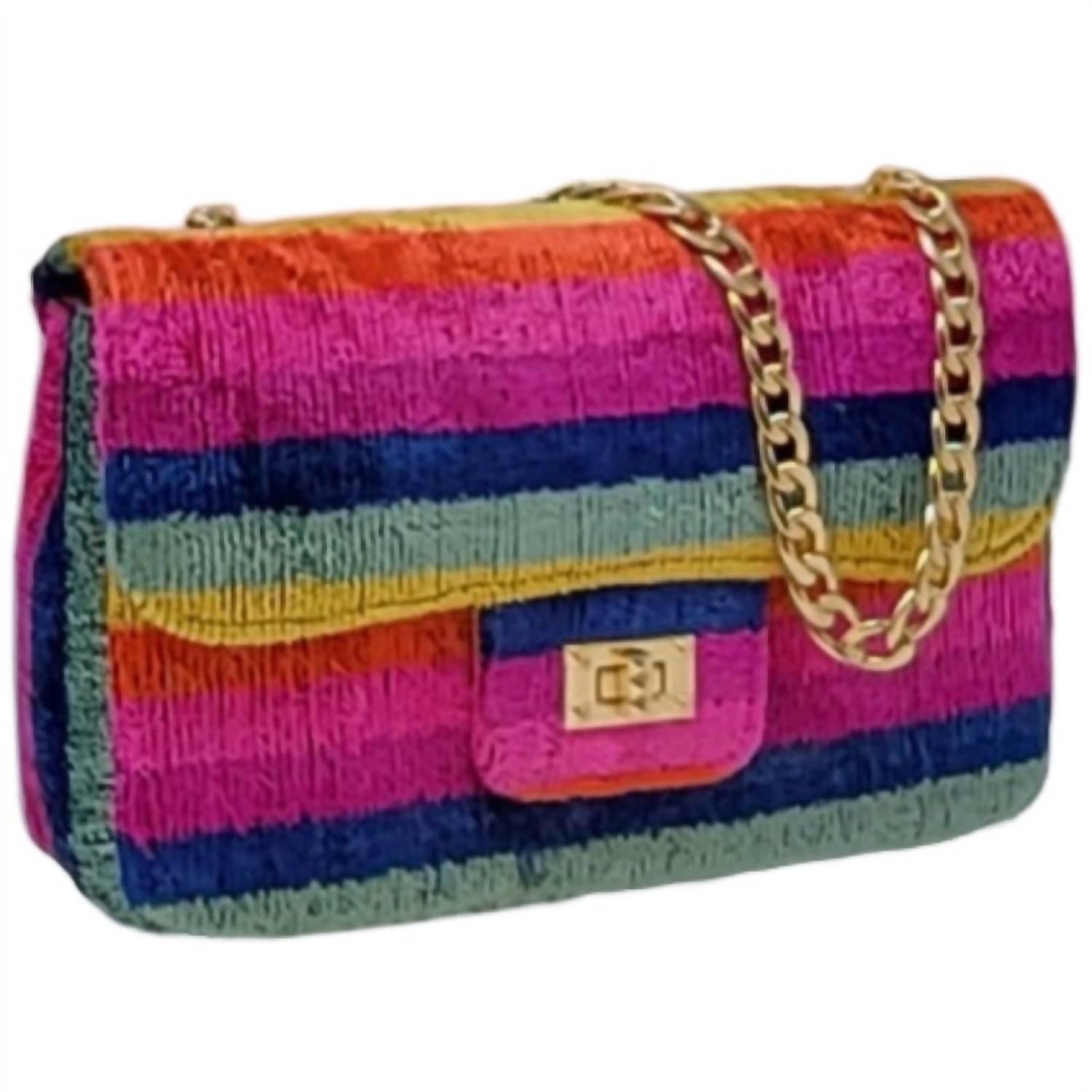 

Сумка Brooke через плечо с золотистым ремешком в радужном цвете Baldiz, Rainbow