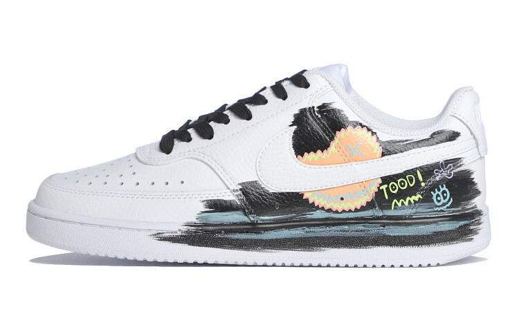 

Кроссовки Nike Court Vision 1 Skateboarding Shoes Women's Low-top Black/White/Orange, белый