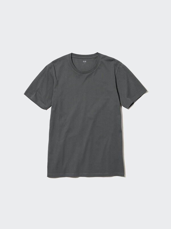 

Хлопчатобумажная футболка с круглым вырезом supima Uniqlo, серый