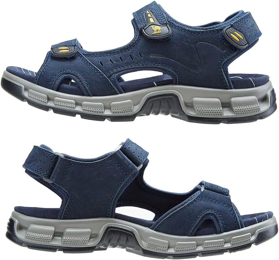 CAMEL CROWN Men's Leather Сандалии for Hiking Walking Beach Treads Water Athletic Outdoor with Premium Air Cushion | Waterproof, темно-синий — фото 4