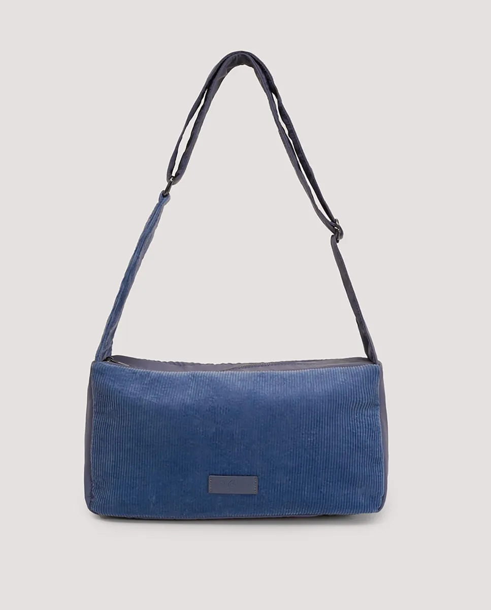 

Большая женская сумка через плечо на молнии и шнурке Nice Things, синий