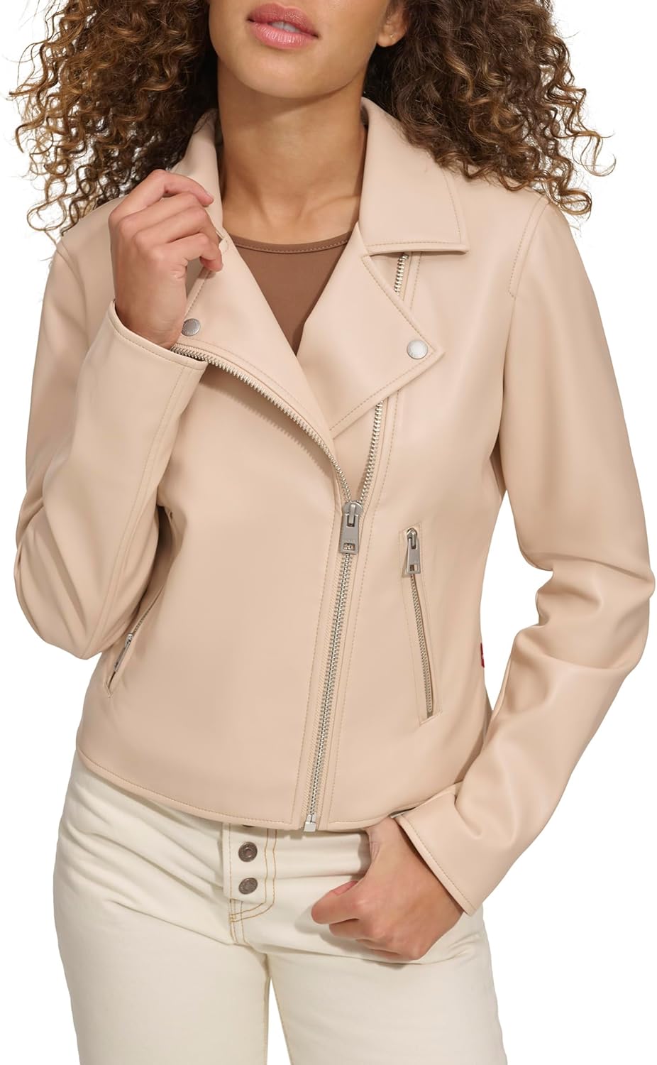 

Женская куртка-косуха Levi's из гладкой искусственной кожи, бежевый