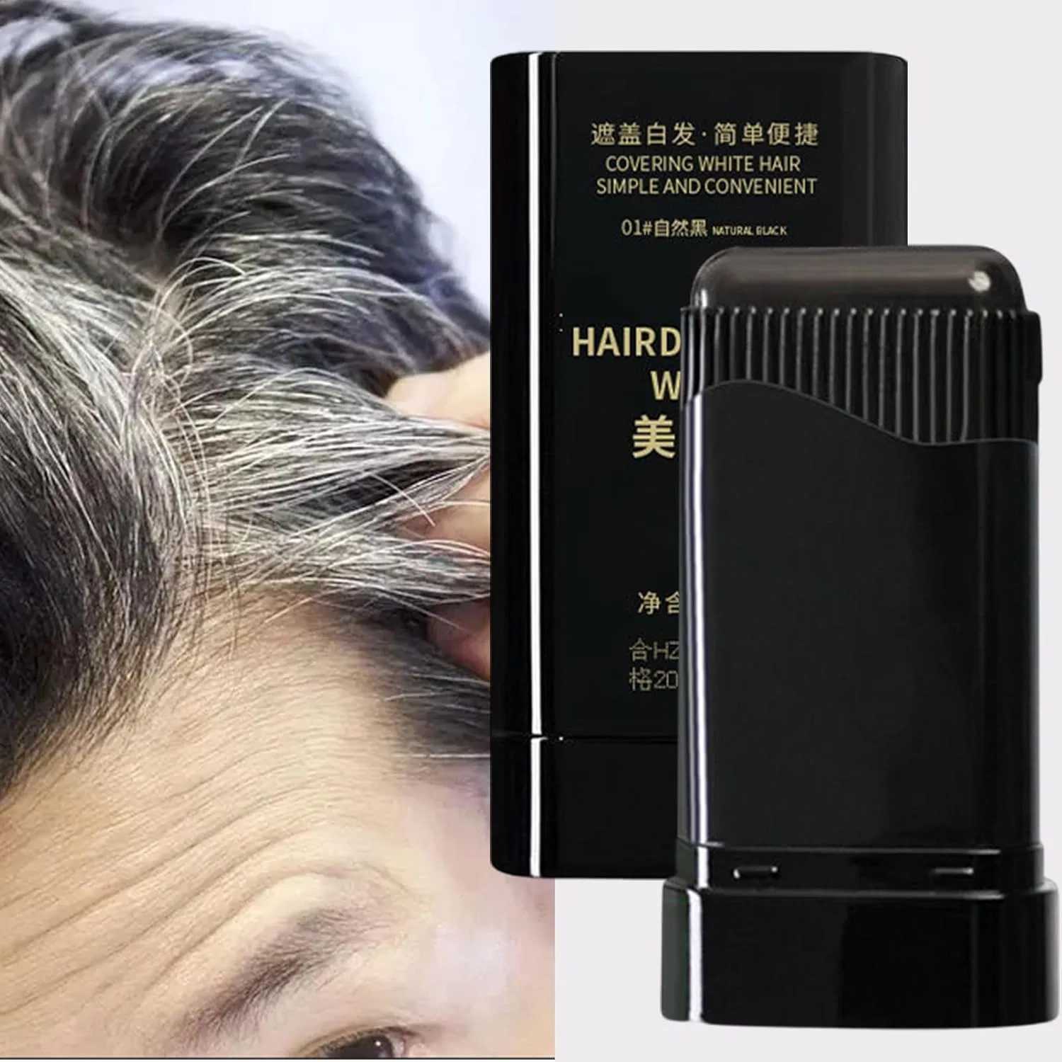 Корректор для седых волос с расческой Generic, Black — фото 2
