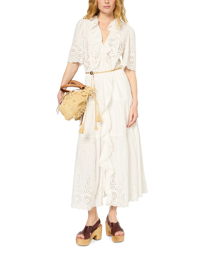 

Платье макси Pilar с люверсами Gerard Darel, белый