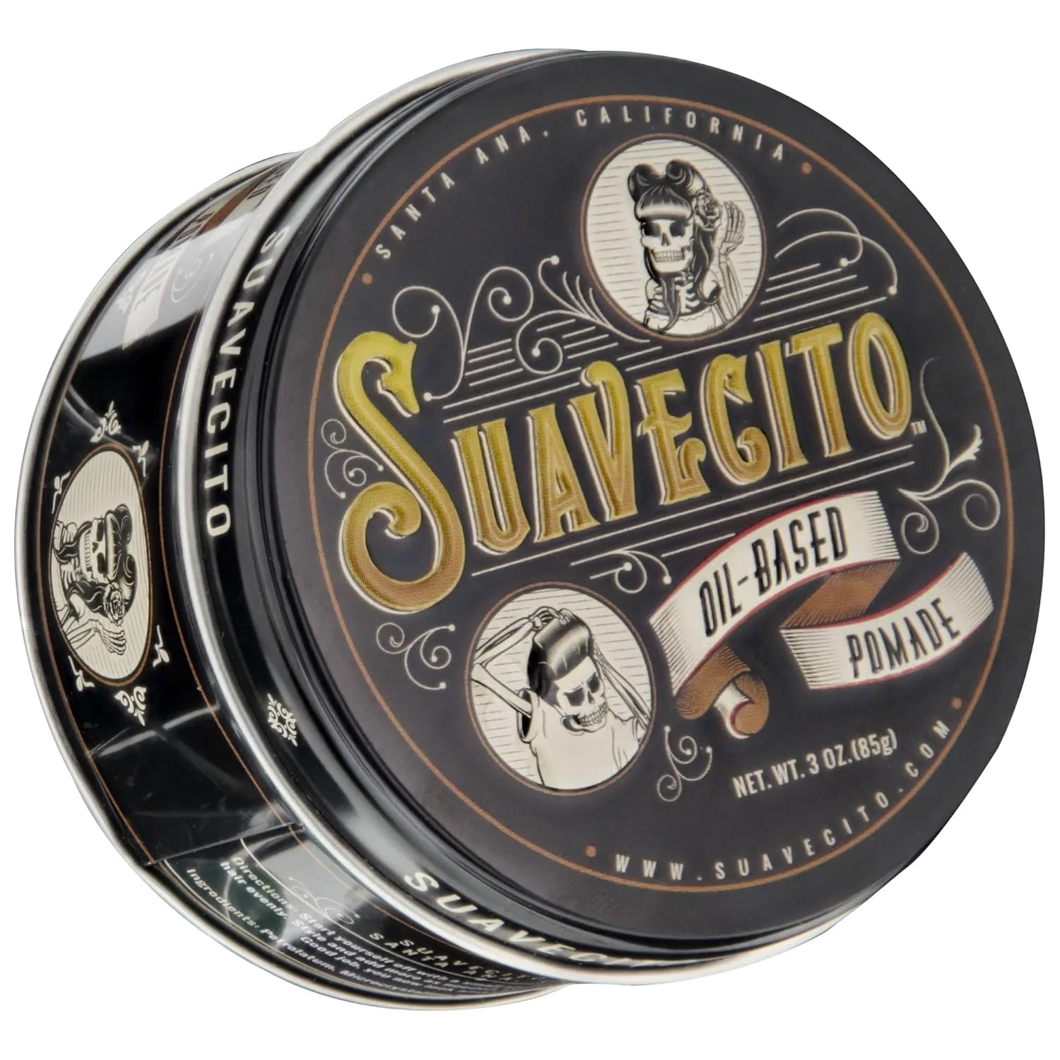 Suavecito Oil Based Pomade 3 oz (85 г) в жестяной банке - аромат Original, долговременная фиксация, здоровый блеск, для всех типов волос 89 мл (1 шт.) — фото 3