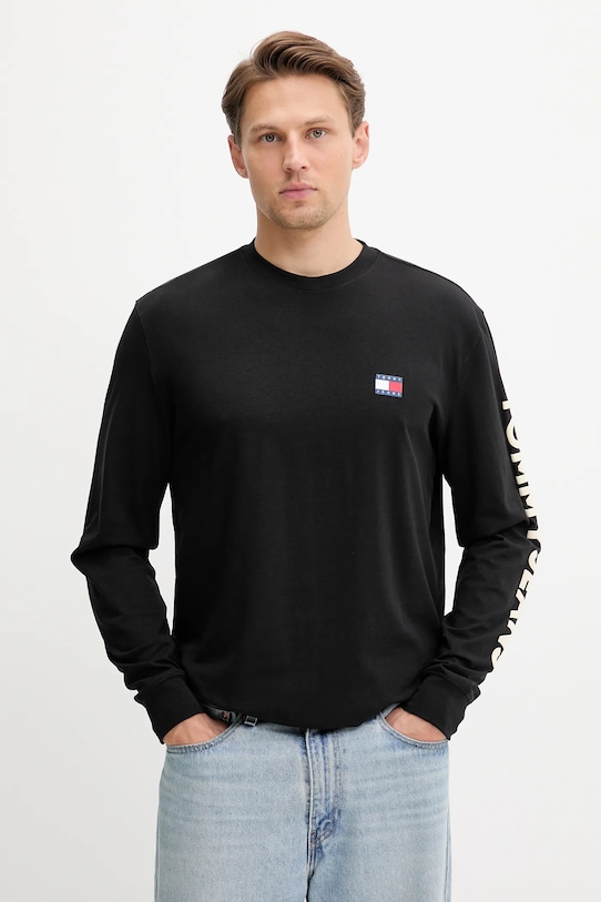 

Хлопковая водолазка Tommy Jeans, черный