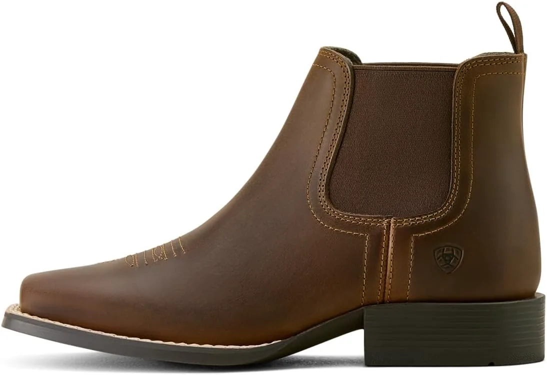 Мужские вестерн-бежи ARIAT Booker Chelsea с широким квадратным носком, коричневый — фото 2