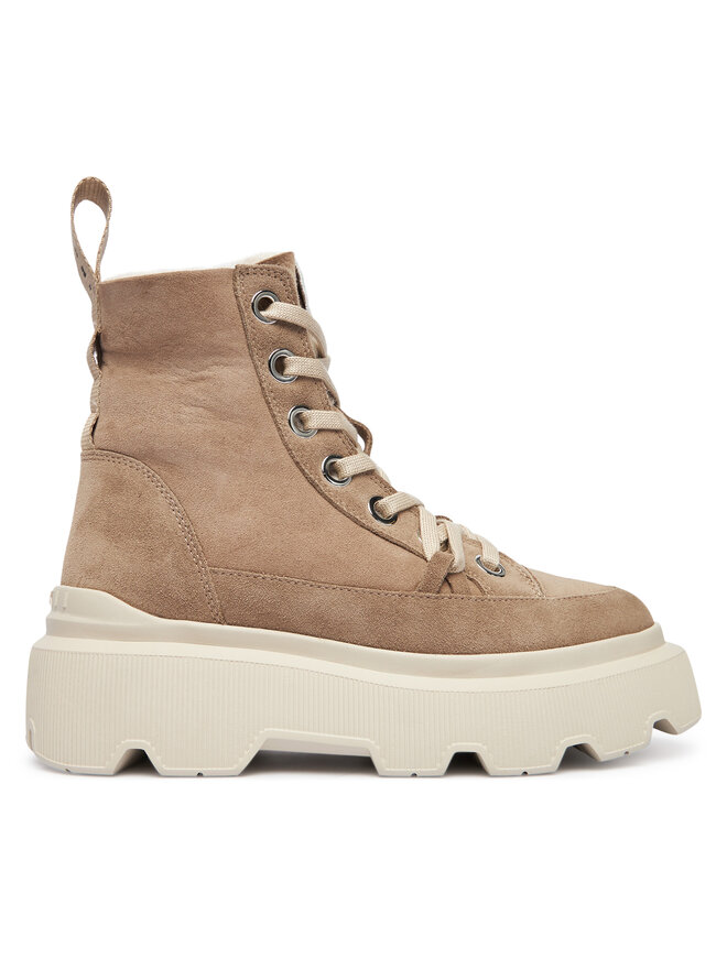 Женские ботинки Inuikii Matilda Shearling замшевые на платформе, бежево-коричневый