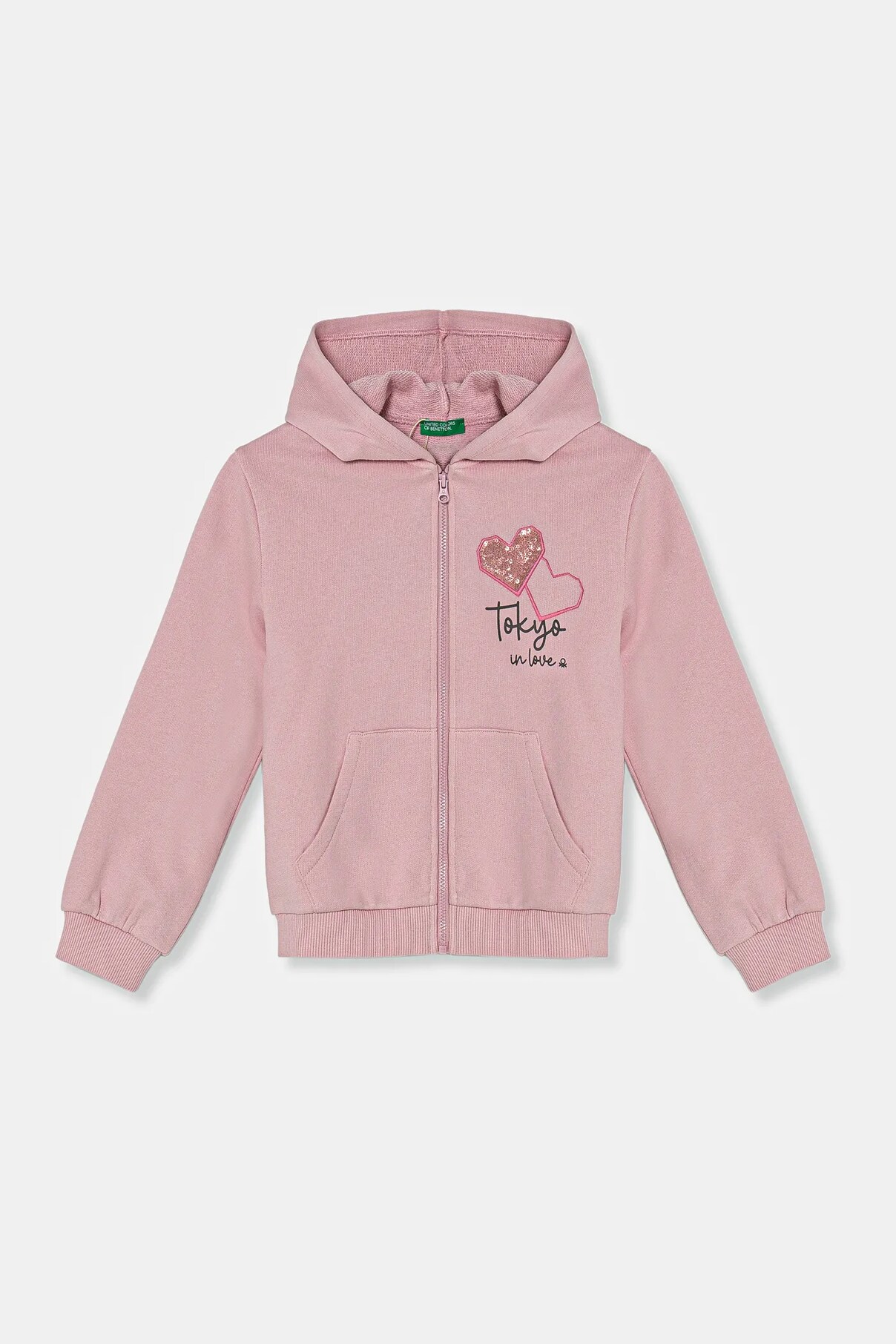 

Детская хлопковая толстовка United Colors Of Benetton, розовый