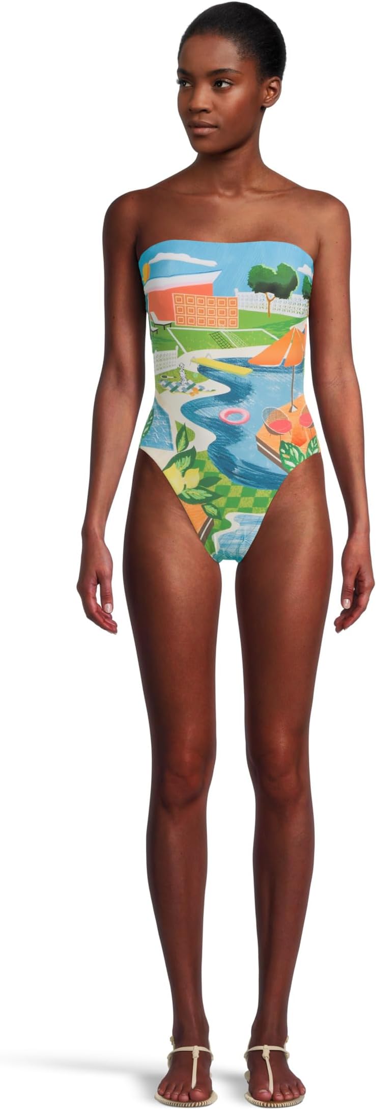 

Купальник Seafolly Sunset Dd Bandeau One-Piece, цвет Turquoise
