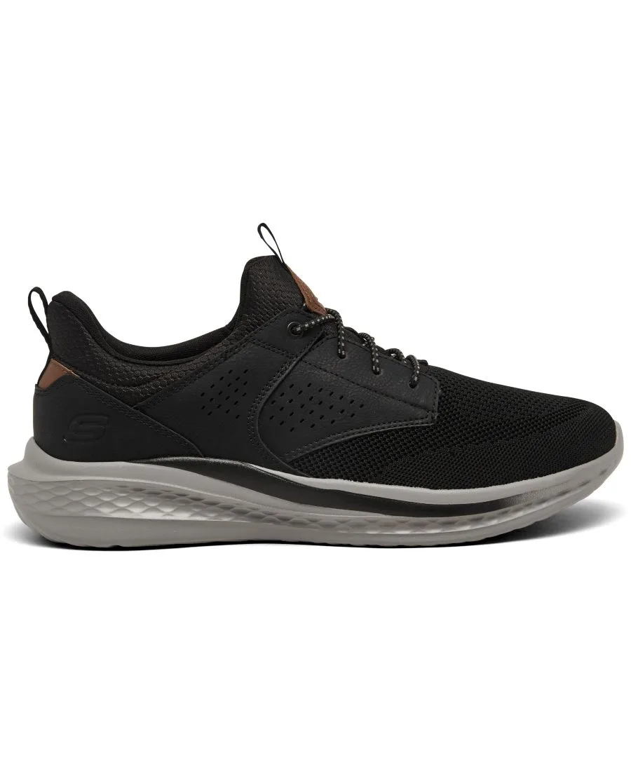 Мужские кроссовки свободного кроя: Slade - Breyer Casual Sneakers от Finish Line Skechers, черный/коричневый — фото 2
