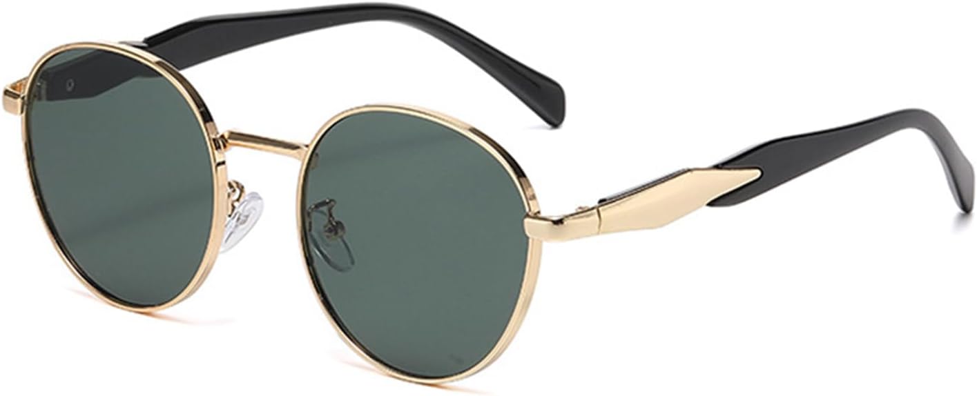 

Солнцезащитные очки J&L в стиле ретро, ​​овальные, для женщин и мужчин. Модные солнцезащитные очки, классические, с защитой от УФ-излучения UV400, модель 2412 J&L Glasses, Golden /Green